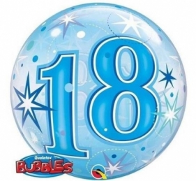 Balon foliowy Godan 18 urodziny bubble niebieski 56 cm (48439)