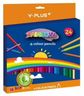 Kredki ołówkowe Rainbow + temperówka - 24 kolory