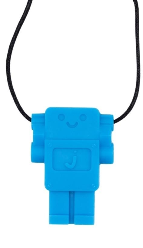 Gryzak antystresowy naszyjnik - robot niebieski