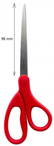 Nożyczki biurowe uniwersalne 20,5cm czerwone