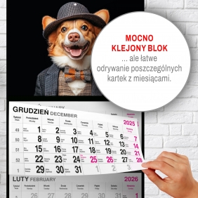 Kalendarz 2026 Trójdzielny - Pies