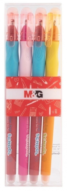 Długopis wymazyw. 0.7mm Ergo Girl nieb 4szt M&G