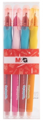 Długopis wymazyw. 0.7mm Ergo Girl nieb 4szt M&G