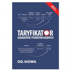 Taryfikator mandatów i punktów karnych sierpień 2019