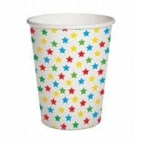 Kubki papierowe eko Kolorowe gwiazdki 250ml 10szt