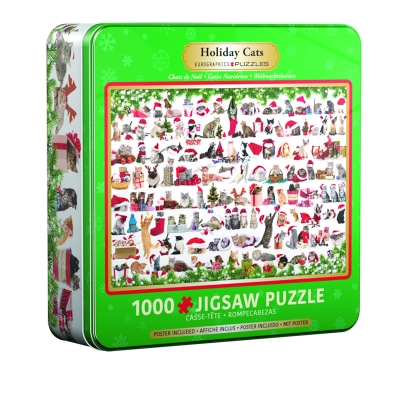 Puzzle 1000 TIN Holiday Cats 8051-0940