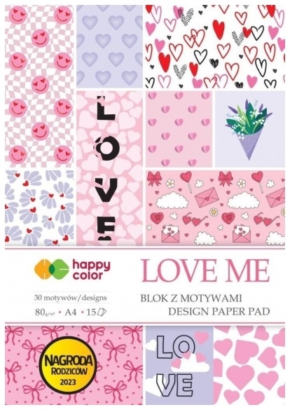 Blok z motywami Love Me A4/15K HAPPY COLOR