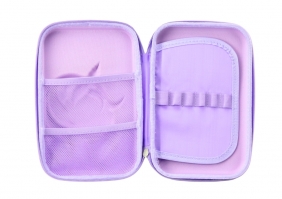 Piórnik rozkładany z jednorożcem fioletowy 23x15cm