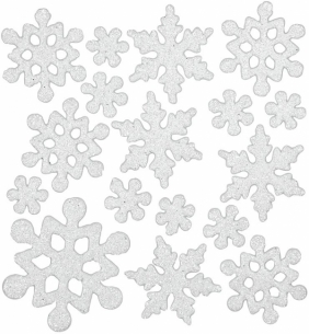 Naklejki piankowe: Płatki śniegu - 17 szt. (383616)