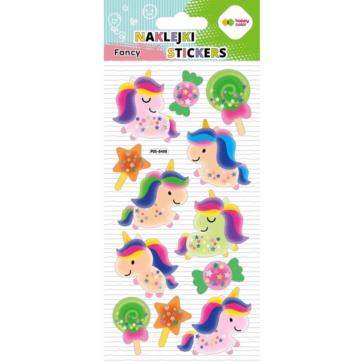 Naklejki 3D Fancy - Glitter Unicorns, 90x210 mm, Happy Color