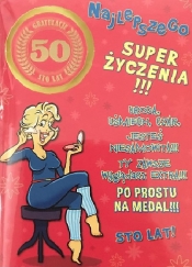 Karnet Party naklejany B6 + koperta Urodziny 50 wzór nr 01 (opakowanie 2 sztuki)