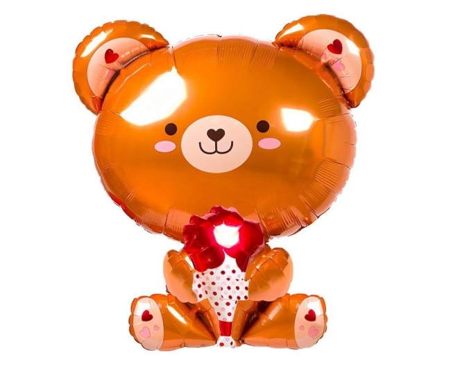 <img src='https://webimage.pl/pics/402/2/d5906639422402.jpg' style='height:440px' /> Balon foliowy Miś z różą 51x48cm