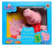 Peppa Goes to the Library Book and Puppet Gift Set