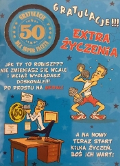 Karnet Party naklejany B6 + koperta Urodziny 50 wzór nr 02 (opakowanie 2 sztuki)