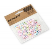 Koraliki literki kolorowe 6x6mm 100szt