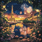 Malowanie po numerach - Salut dla Paryża 40x40cm