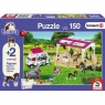 Puzzle 150: Wybieg dla koni + 2 figurki Schleich