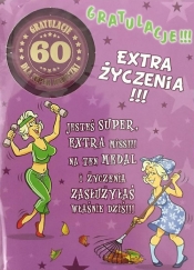 Karnet Party naklejany B6 + koperta Urodziny 60 wzór nr 03 (opakowanie 2 sztuki)
