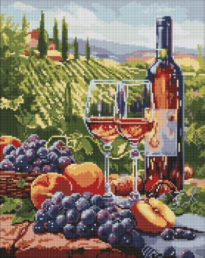 Diamentowa mozaika - Owocowe wino 40x50cm