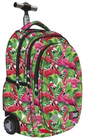 Plecak na kółkach TB1 Flamingo Pink & Green