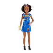 Barbie Skipper: Klub opiekunek - Opieka nad maluszkami. Lalka w dżinsowej sukience z akcesoriami (FHY89/FHY91)