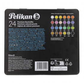 Kredki ołówkowe Pelikan Premium w metalowym etui, 24szt