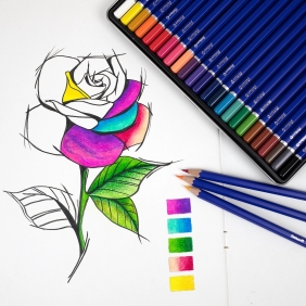 Kredki ołówkowe Pelikan Premium w metalowym etui, 24szt