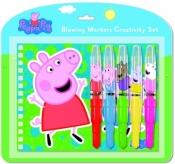 Zestaw markery Peppa 5szt + notes +szablon