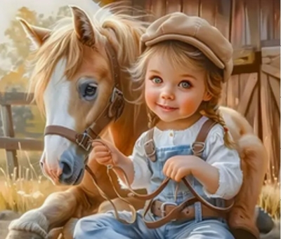 <img src='https://webimage.pl/pics/404/2/d5906196022404.jpg' style='height:440px' /> Diamentowa Mozaika Dziewczyna i konik NO-2002240