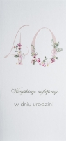 Karnet Urodziny 40 DL U17 - Kwiaty