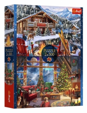 Puzzle 2x500 Święta w górach