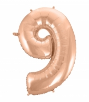 Balon foliowy Godan różowo-złoty cyfra 9 45 cali 45cal (hs-c45rz9)