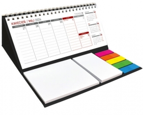 Kalendarz 2026 z notesem tygodniowy spiralowany CZARNY