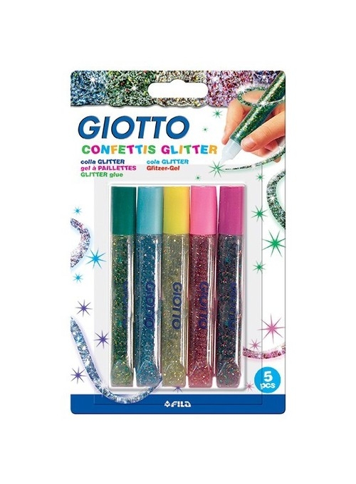 Klej Glitter Glue Confetti 5 kolorów x 10,5 ml