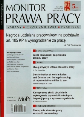 Monitor prawa pracy nr 2015/05 - <br />