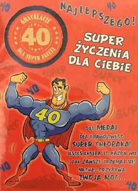 Karnet Party naklejany B6 + koperta Urodziny 40 wzór nr 05 (opakowanie 2 sztuki)