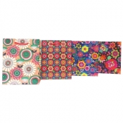 Torba prezentowa Rozette lux z brokatem kwiaty fluo A4 (5907354057405)
