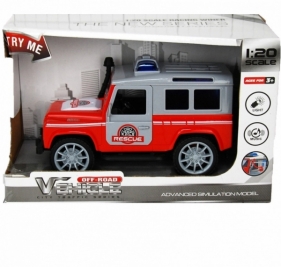 Pojazd Jeep Straż pożarna światło/dźwięk w pudełku (1282840)