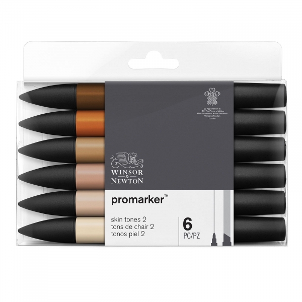 Zestaw pisaków Promarker Winsor & Newton Skin Tones 2, 6 kolorów