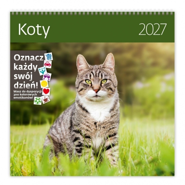 Kalendarz 2027 ścienny 30x30cm Koty HELMA
