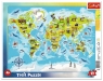  Trefl, Puzzle ramkowe 25: Mapa świata ze zwierzętami (31340)Wiek: 4+