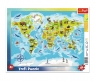 Puzzle ramkowe 25: Mapa świata ze zwierzętami (31340)