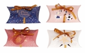 Pudełka składane typu pillow box 15x7cm / kpl. 8 szt. Złote