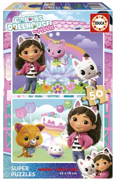 <img src='https://webimage.pl/pics/406/5/d8412668205406.jpg' style='height:440px' /> Puzzle Koci Domek Gabi drewniane 2 x 50 el 114270