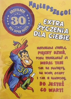 Karnet Party naklejany B6 + koperta Urodziny 30 wzór nr 06 (opakowanie 2 sztuki)