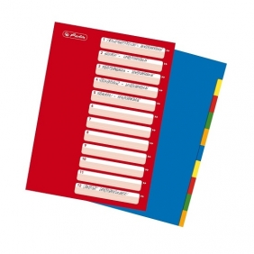 Przekładki A4 PP 10-częściowe - różne kolory (10715415)