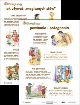 Plansza Mis Maryś uczy Powitania i pożegnania Jak używać "magicznych słów"