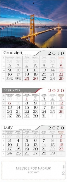 Kalendarz 2020 Trójdzielny Most CRUX