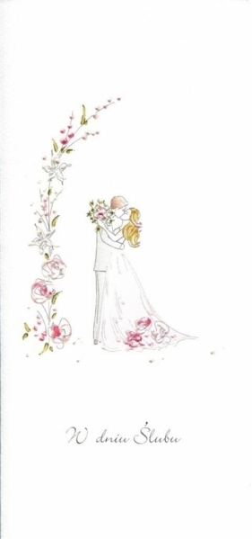 Karnet Ślub DL S22 - Para Młoda róż