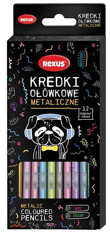 Kredki ołówkowe metaliczne 12 kolorów